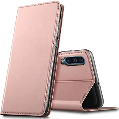 Abbildung von Verco Handyhülle für Galaxy A70, Samsung A70s Hülle Premium Handy Flip Cover A70/A70s [integr. Magnet] Book Case PU Leder Tasche, Rosegold