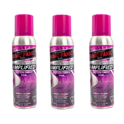 Abbildung von Manic Panic Cotton Candy Pink Colour Spray Uk Vegan Cruelty Free Temporary Hair 2 x 100ml