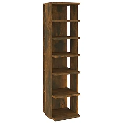 Abbildung von vidaXL Schuhregal Regal Schrank Schuhschrank Schuhablage Schuhständer Schuhaufbewahrung Schuhtruhe Schuhorganizer Räuchereiche 25x27x102cm Holzwerkstoff
