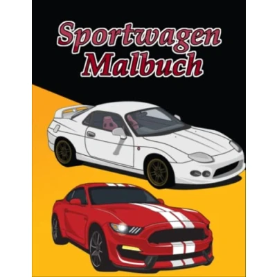 Abbildung von Sportwagen Malbuch: Über 50 Rennboliden Malbuch für Kinder und erwachsene Super Geschenk Rennautos Autofans.