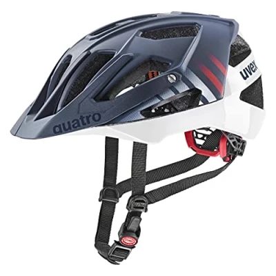 Abbildung von uvex quatro cc sicherer MTB Helm für Damen und Herren individuelle Größenanpassung verstellbarer Schirm deep space white matt 52 57 cm