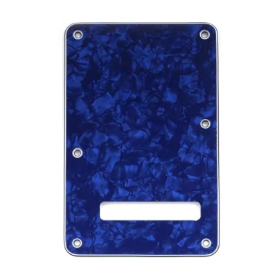 Abbildung von Musiclily 6 Löcher Strat Tremoloabdeckung Back Plate für Fender USA/Mexican Standard Stratocaster Modern Style E Gitarre,4 lagig Blue Pearl