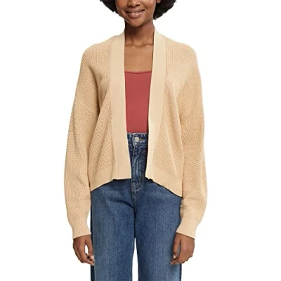 Abbildung von ESPRIT Damen 992CC1I307 Strickjacke, 295/CREAM BEIGE, XL