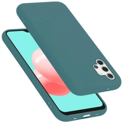 Abbildung von Cadorabo Hülle kompatibel mit Samsung Galaxy A32 5G Silikon Handyhülle für Case aus flüssigem stoßfeste dünne TPU Schutzhülle Liquid GRÜN
