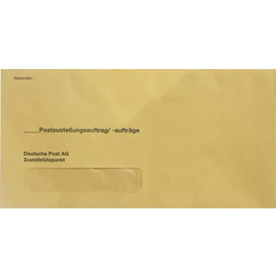 Abbildung von RNK Postzustellung Äußerer Umschlag 235x120mm mit Fenster nassklebend