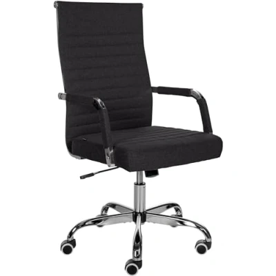 Abbildung von CLP Ergonomischer Bürostuhl Amadora I Höhenverstellbar, 360 Grad Drehstuhl Kunstleder Oder Stoff Bezug Langlebig, 120 kg Belastbar, Farbe:schwarz, Material:Stoff