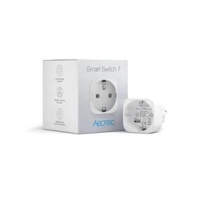 Abbildung von Aeotec Smart Switch 7 Z Wave Plus Home Steckdose Schaltsteckdose sehr klein Messsteckdose App steuerbar (Smart Hub erforderlich) schaltbare Hausautomation, Haussteuerung