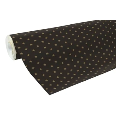 Abbildung von Clairefontaine 201339C Geschenkpapier Alliance (große Breite, 50 x 0,70m, 60g/qm, ideal für Ihre Geschenke) 1 Rolle goldene sterne