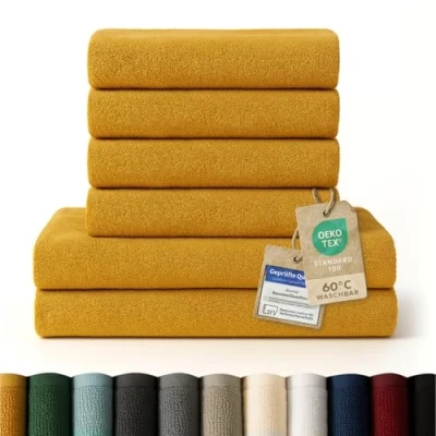 Abbildung von Blumtal Handtuch Set Premium 4 oder 6 TLG. Frottier 100% Baumwolle, Frottee (Set, St), Oeko TEX Zertifiziert