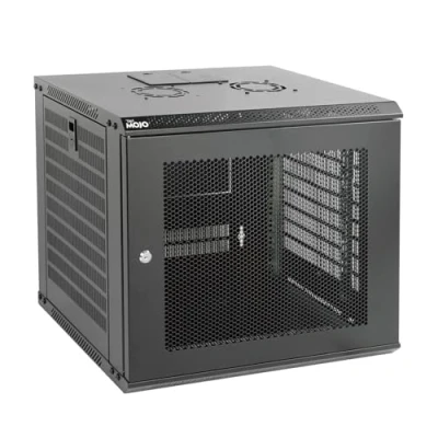 Abbildung von Tecmojo 9U Serverschrank zur Wandmontage, IT Netzwerk Rack, abschließbare Tür und Seitenwände, schwarz, Locable Netztür, 45 cm Tiefe, für 48,3 Geräte, A/V Geräte (9U Netztür)
