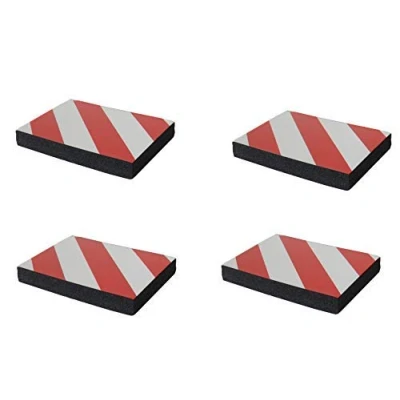 Abbildung von SNS SAFETY LTD Selbstklebenden Stoßdämpfende Schaumstoff Wandplatten für Garagenwand und AutoTür Schutz, 4 Stück (24x18x3 cm, Rot Weiß)