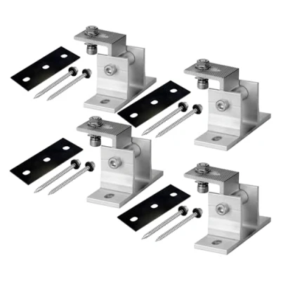 Abbildung von Avoltik Solarpanel Halterung 4 Stück I hochwertige Solarmodul aus robustem Aluminium PV Modul inkl. Dichtung &amp; Schrauben Aufständerung für Solarmodule mit drehbarem Winkel