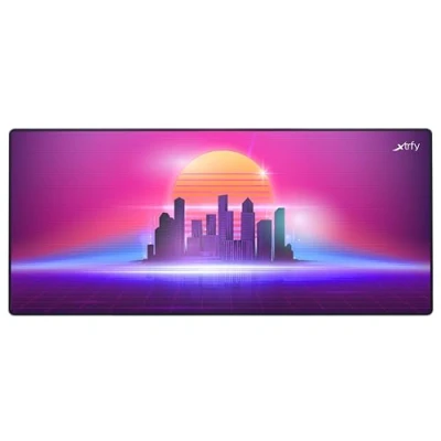 Abbildung von Xtrfy GP5, XL Gaming Mauspad aus Stoff (920 x 400 3 mm), Glattes Speed Pad für Präzision, Vernähte Kanten, Rutschfest, Maschinenwaschbar, Retrowave Edition