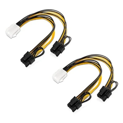 Abbildung von adaptare 36052 Grafikkarten Stromadapter (PCI e, 6 polig weiblich auf 2X 6+2 Stecker), 2er Set