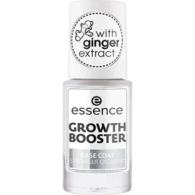 Abbildung von essence GROWTH BOOSTER BASE COAT STRONGER GROWTH, Nail Care, Nagelpflege, transparent, wachstumsfördernd, transluzent, ohne Aceton, vegan, Konservierungsstoffe (8ml)