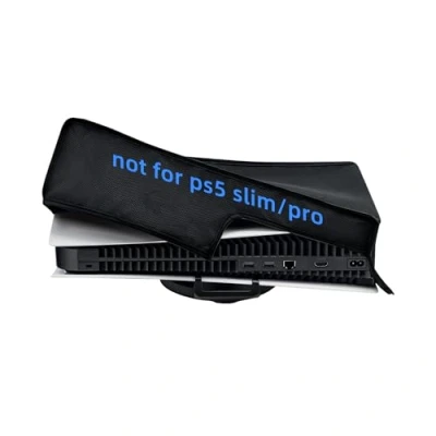 Abbildung von Staubschutze Hülle für PS5,Tolesum PS5 Staubschutzhülle,Spritzwasserdichte Dust Cover Playstation 5 Konsole Digital Edition Zubehör/Ultra HD Nicht Slim Horizontal(Schwarz)