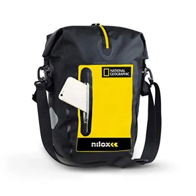 Abbildung von Nilox Unisex Erwachsene Borsa Per Bici Nat Geo fahrradtasche, Schwarz Gelb, Unisize