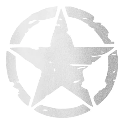 Abbildung von Finest Folia 2er Set Autoaufkleber Army Stern Sticker Folie für Auto Motorrad Anhänger Aufkleber US Star Motiv 3 selbstklebend wetterfest Kfz Zubehör (Silber, 10cm K169)
