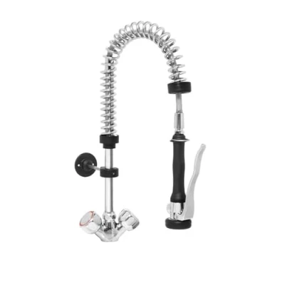 Abbildung von HENDI Geschirrwaschbrause, Wasserhahn, mit Kunststoff Griff, 17L/min bei 4 bar, höhenverstellbare Halterung, kalt und warmwasser, Edelstahl