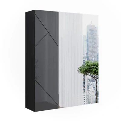 Abbildung von Vicco Badspiegelschrank Irma, Anthrazit/Anthrazit Hochglanz, 60 x 75 cm