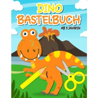 Abbildung von Dino Bastelbuch ab 3 Jahre: Ausschneiden für kinder 3, Schneiden, Kleben, Malen Schneiden lernen mit dem Scherenführerschein XXL Dinosaurier Ausschneidebuch Jungen &amp; Mädchen
