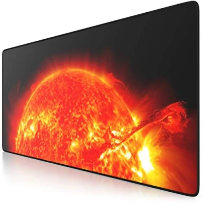 Abbildung von CSL XXL Speed Gaming Mauspad Titanwolf 900 x 400mm Mousepad Tischunterlage Large Size verbessert Präzision und Geschwindigkeit Sonnensturm