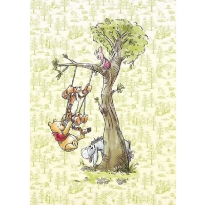 Abbildung von Komar Vliestapete &quot;Winnie the Pooh in wood&quot;, 200x280 cm (Breite x Höhe)