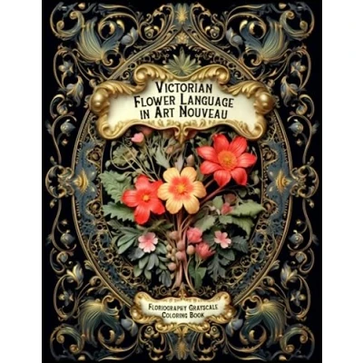 Abbildung von Victorian Flower Language in Art Nouveau: Floriography Grayscale Coloring Book For Adults (Art Nouveau Gardens)