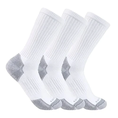 Abbildung von Carhartt Herren Mittelschwere Baumwollmischgewebe, 3er Pack Socken, weiß, M