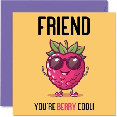 Abbildung von Stuff4 Geburtstagskarten für Freunde Berry Cool lustige Happy Birthday Karte von bester Freundin, Geburtstagsgeschenke, 145 mm x mm, Witz Grußkarten Frauen und Männer