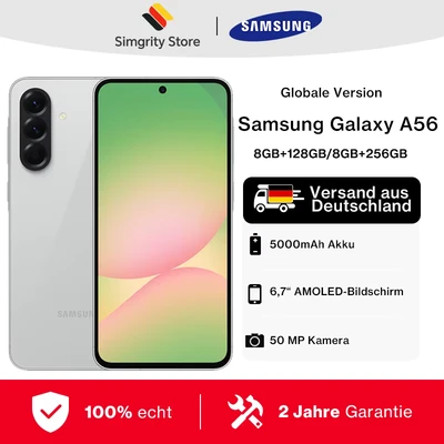 Abbildung von Samsung Galaxy A56 5G Smartphone 6,7 Zoll Super AMOLED Display 120Hz Bildwiederholrate 50MP Rückkamera 5000mAh Akku