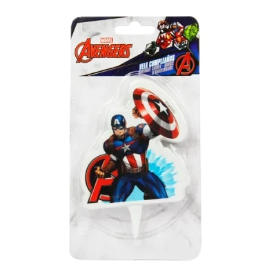 Abbildung von Dekora Kerzen Deko Geburtstagskerze 2D Geburtstagskerzen von Captain America für Kinder Kuchen 7.5 cm