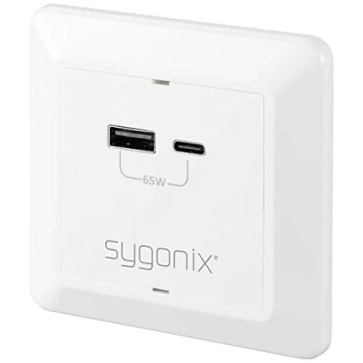 Abbildung von sygonix SY 5251910 USB Ladesteckdose Überspannungsschutz, mit C®, Ladeausgang Weiß