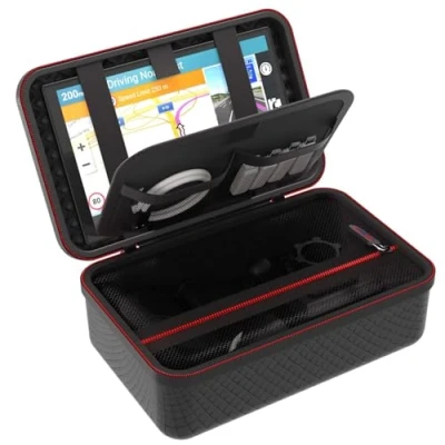 Abbildung von Digicharge 8 Zoll Navi Hülle Tasche für Garmin Drivesmart 86, Camper 895, 890, Dezl LGV820, LGV810 LGV800 GPS Case Mit Stauraum alle Zubehörteile inkl. Saugnapfhalterung