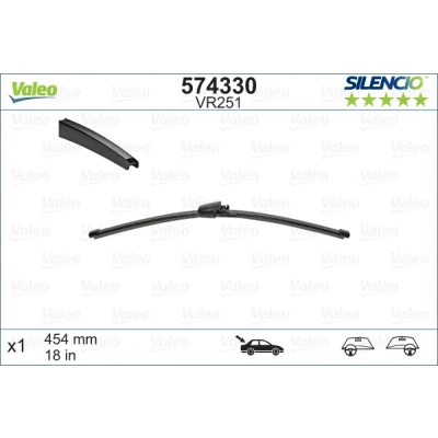 Abbildung von Scheibenwischer Valeo Silencio X.trm, Rear 574330 454mm hinten Rahmenlos VOLKSWAGEN: Multivan 5 (7HM, Transporter Bus, 6