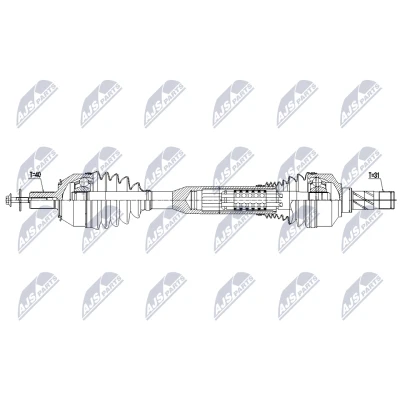 Abbildung von NTY NPW VV 172 Antriebswelle Vorderachse links 625mm Schaltgetriebe