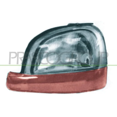 Abbildung von PRASCO RN9164824 Scheinwerfer links H4 gelb orange mit Blinklicht für Rechtsverkehr ohne Stellmotor LWR RENAULT: Kangoo I, I Rapid