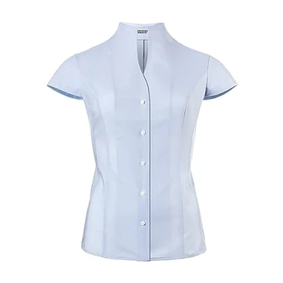 Abbildung von Vincenzo Boretti Slightly Fitted CUP Shaped Collar Short Sleeves Hemdbluse, Damen, Größe: 36, Eisblau
