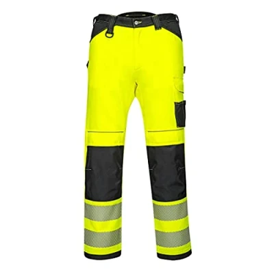 Abbildung von Portwest PW3 Warnschutz Arbeitshose, Größe: 28, Farbe: Gelb/Schwarz, PW340YBR28