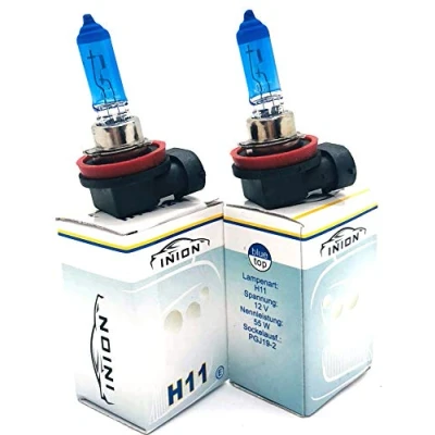 Abbildung von INION 2x Stück H11 55Watt PGJ19 2 12V Halogen Lampen Blue Vision Optik Faltschachtel (H11)