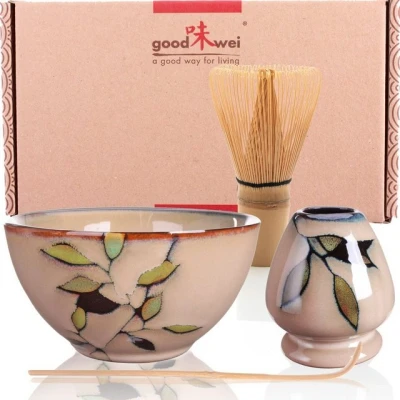 Abbildung von Goodwei Teeservice Matcha Teezeremonie Set &quot;Bamboo&quot; mit Teeschale, Besen und Besenhalter (4 tlg), 1 Personen, Keramik