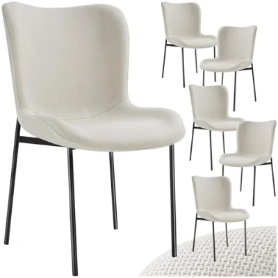 Abbildung von tectake Esszimmerstuhl Polsterstuhl (6er Set, 6 St), ergonomische Form mit hoher Rückenlehne