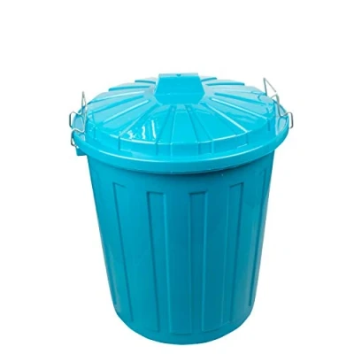 Abbildung von HRB Maxitonne 23 Liter, Tonne aus stabilem Hartplastik, abnehmbarer Deckel mit Verschlüssen, geeignet für Wäsche, Spielzeug oder als Mülleimer Küche (türkis, Liter)