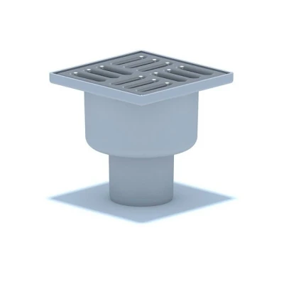 Abbildung von Bodenablauf Edelstahl Durchgang DN50 100x100 mm Abgang Senkrecht Duschablauf