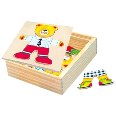 Abbildung von Ankleidepuzzle von Bino, B&auml;r Willi in Holzbox