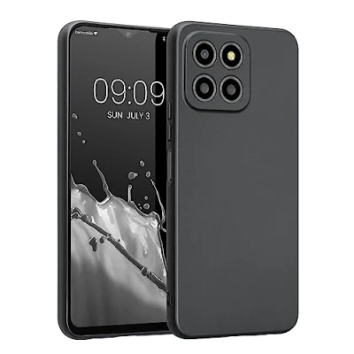 Abbildung von kwmobile Handyhülle kompatibel mit Honor X8 5G / X6 70 Lite Hülle weiche Silikon Case metallisch schimmernd in Metallic Grau