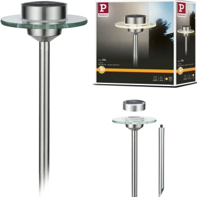 Abbildung von Paulmann LED Gartenleuchte &quot;Solarspieß Ufo IP44 1x0,2W Edelstahl/Klar Edelstahl/Glas&quot;, 1 flammig, Leuchtmittel Modul fest integriert,