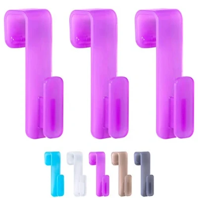 Abbildung von WELLGRO 3X Rundheizkörperhaken Top Qualität Made IN Germany Haken für Handtuch Heizkörperhaken Handtuchhaken Farbe wählbar, Farbe:Lila