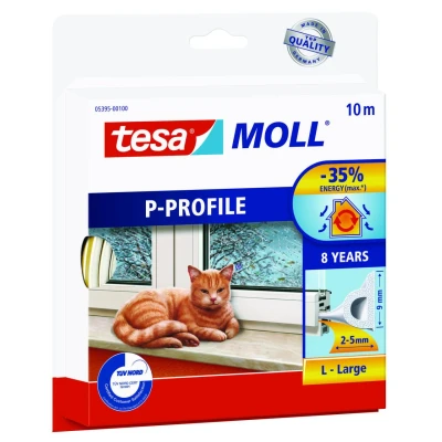 Abbildung von tesa Dichtungsbänder P Profil 9 mm x 10 m weiß