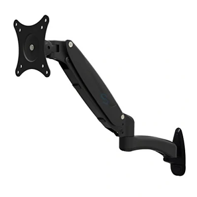Abbildung von HFTEK Monitor TV Wand Halterung Halter mit Gasdruckfeder bis 8 kg belastbar Wandhalterung für Bildschirme von 15 27 Zoll VESA 75/100 HF19DB